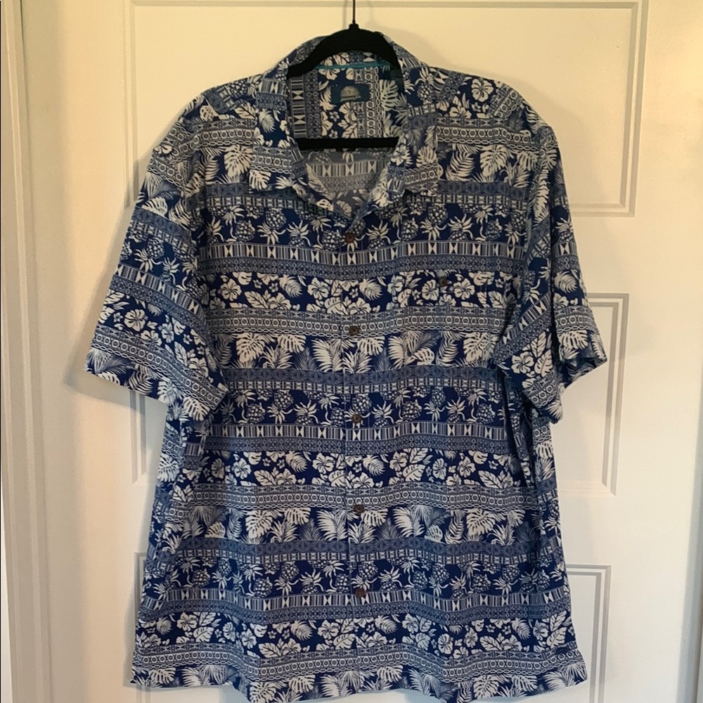 Havana Jim Blue Pineapple Patterned Men's Shirt size XXXL/TTTG
